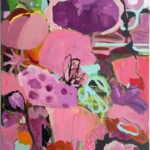 Blütenballett, 140 x 100 cm, Acrylfarbe auf LW, 2025